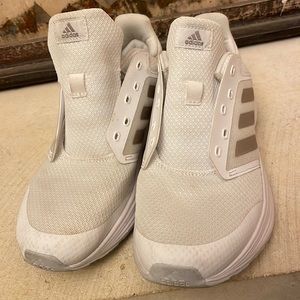 White, Adidas, cloudfoam comfort shoe
